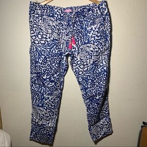 Lilly Pulitzer Aden Linen Pant, XL in Indigo Blue